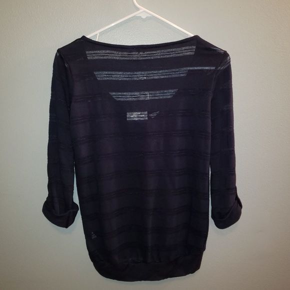 Splendid Sheer Lace Up Top - Picture 2 of 5